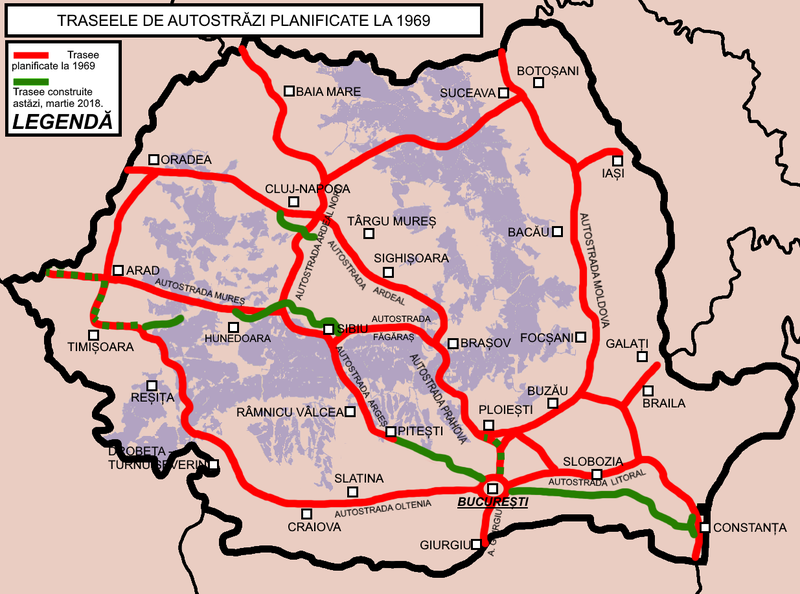 autostrazi planificate in romania 1969